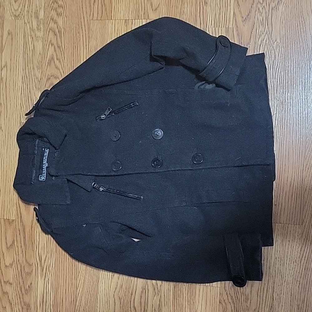 Boys size  14 / 16 black pea coat